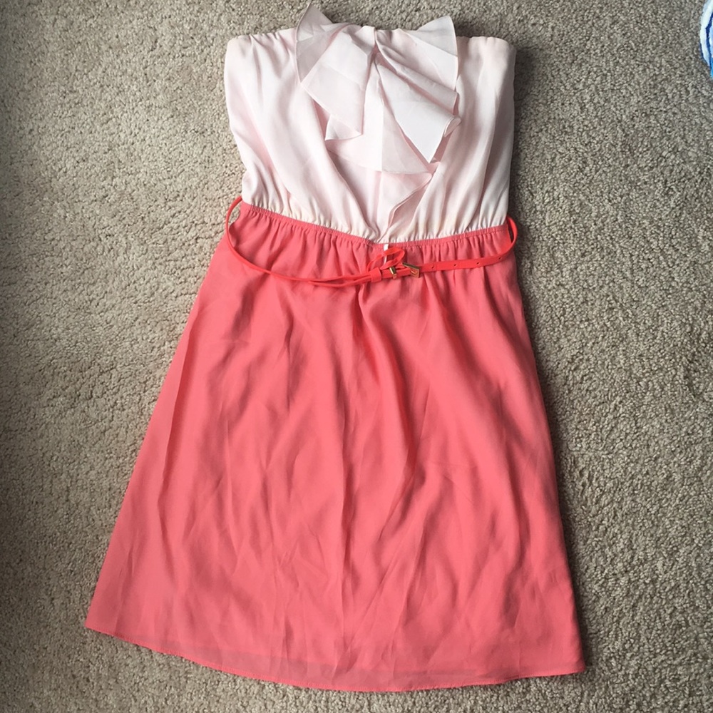 Strapless pink Express dress